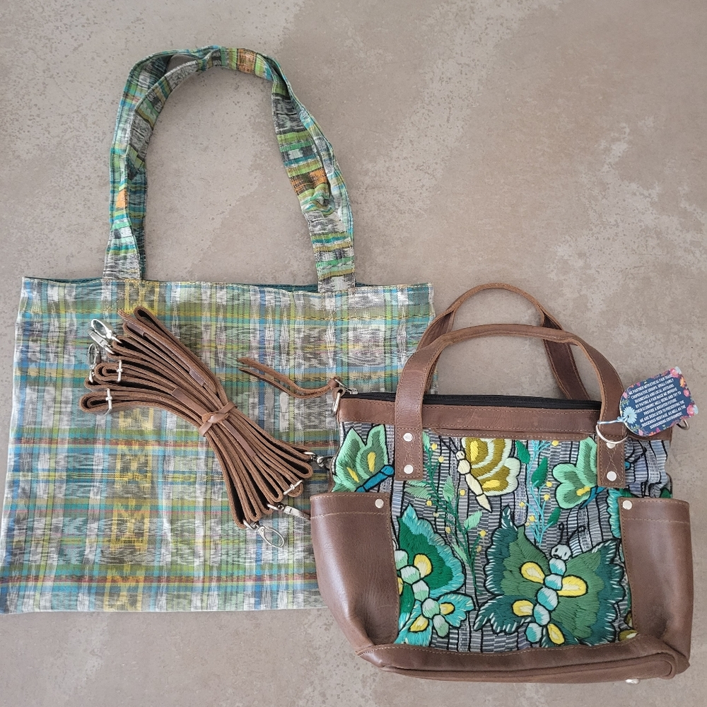 Vintage Butterfly Guatemala huipil convertible day bag CDB Embroidered purse 🦋